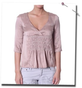 Sensuality smock blouse i powder