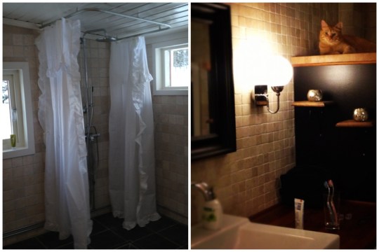 Nya fina duschdraperi med volang