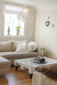 Vitt vardagsrumsbord av lastpall