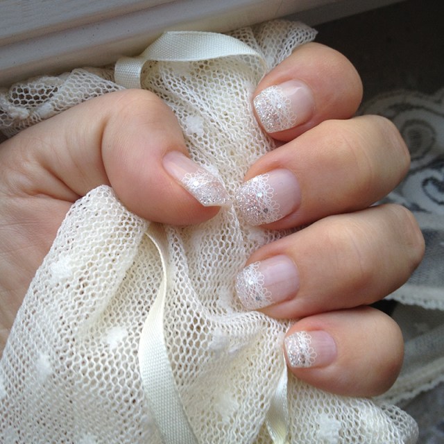 Glitter o spets naglar