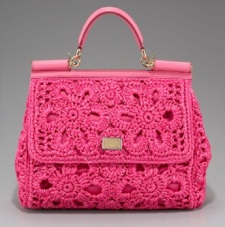 Dolce o Gabbana miss sicily tote crochet pink