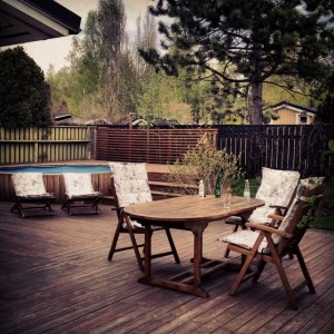 Nya dynor till utemöblerna på Landet