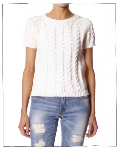 Odd Molly corset short sleeved sweater i vitt