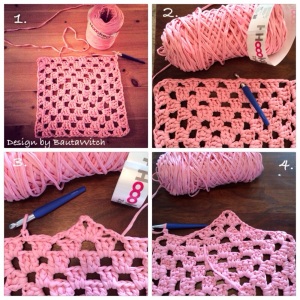 Crochet heart rug by BautaWitch