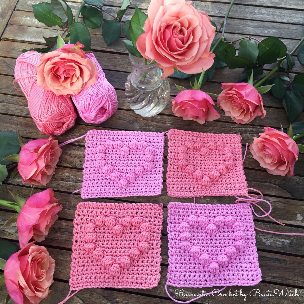 DIY – Romantiska virkade rutor med hjärtan | BautaWitch